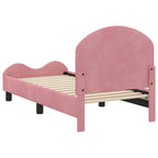 Estructura de cama para niños pequeños con cabecera Rosa