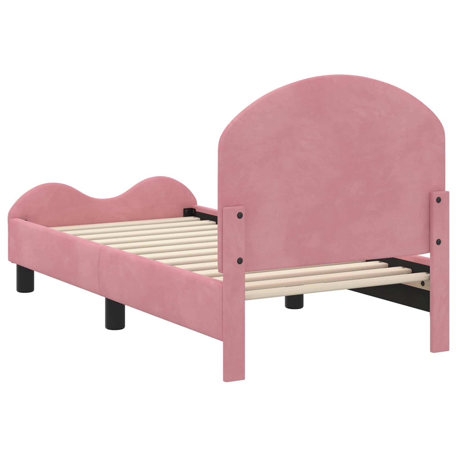 Estructura de cama para niños pequeños con cabecera Rosa