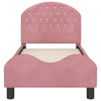 Estructura de cama para niños pequeños con cabecera Rosa
