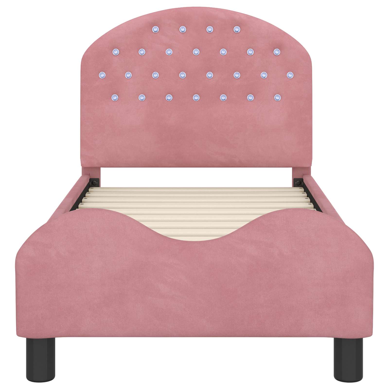 Estructura de cama para niños pequeños con cabecera Rosa
