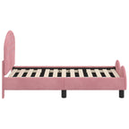 Estructura de cama para niños pequeños con cabecera Rosa