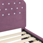 Estructura de cama para niños pequeños con cabecera Morado
