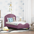 Estructura de cama para niños pequeños con cabecera Morado