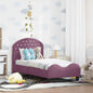 Estrutura de Cama para Crianças com Cabeceira Roxo