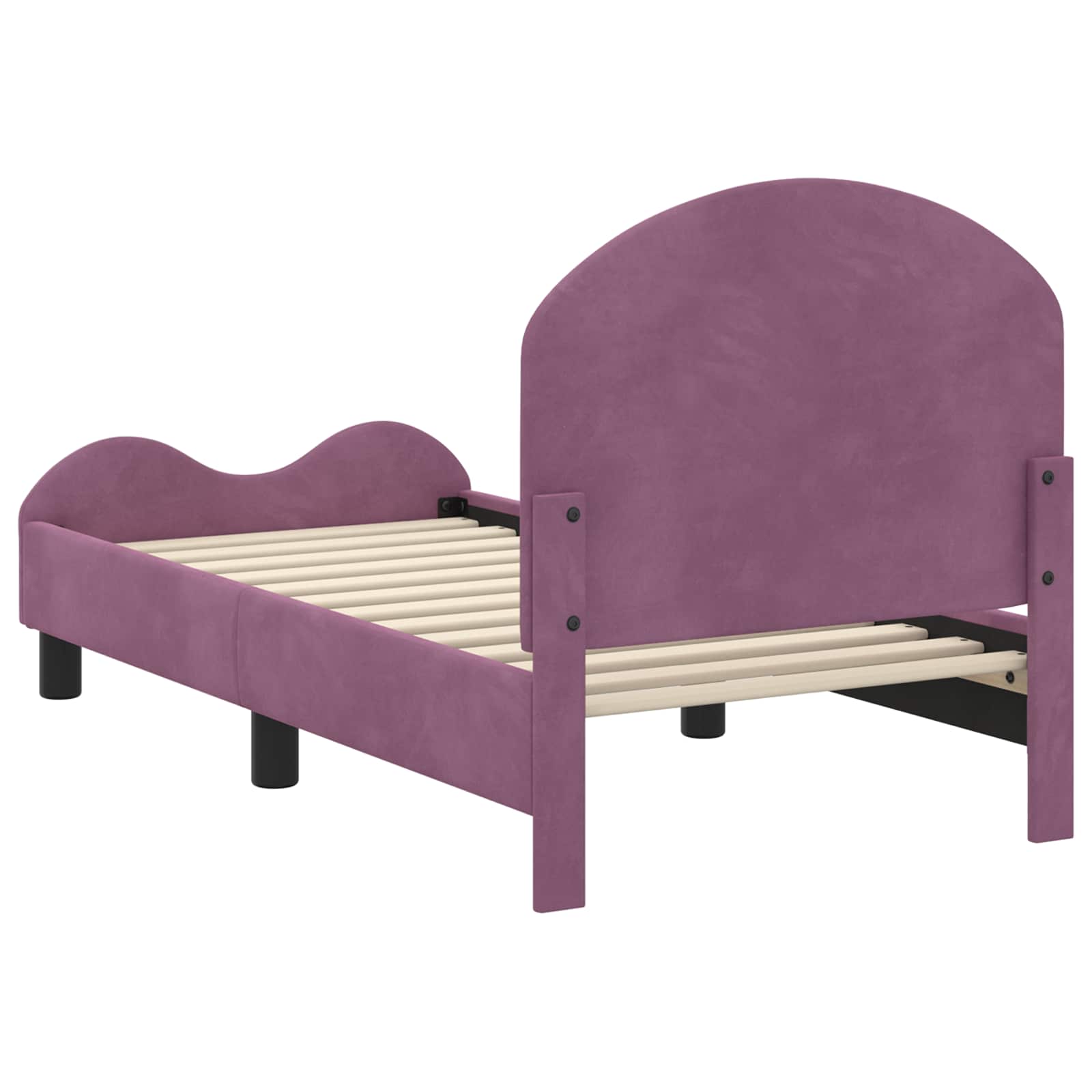 Estructura de cama para niños pequeños con cabecera Morado