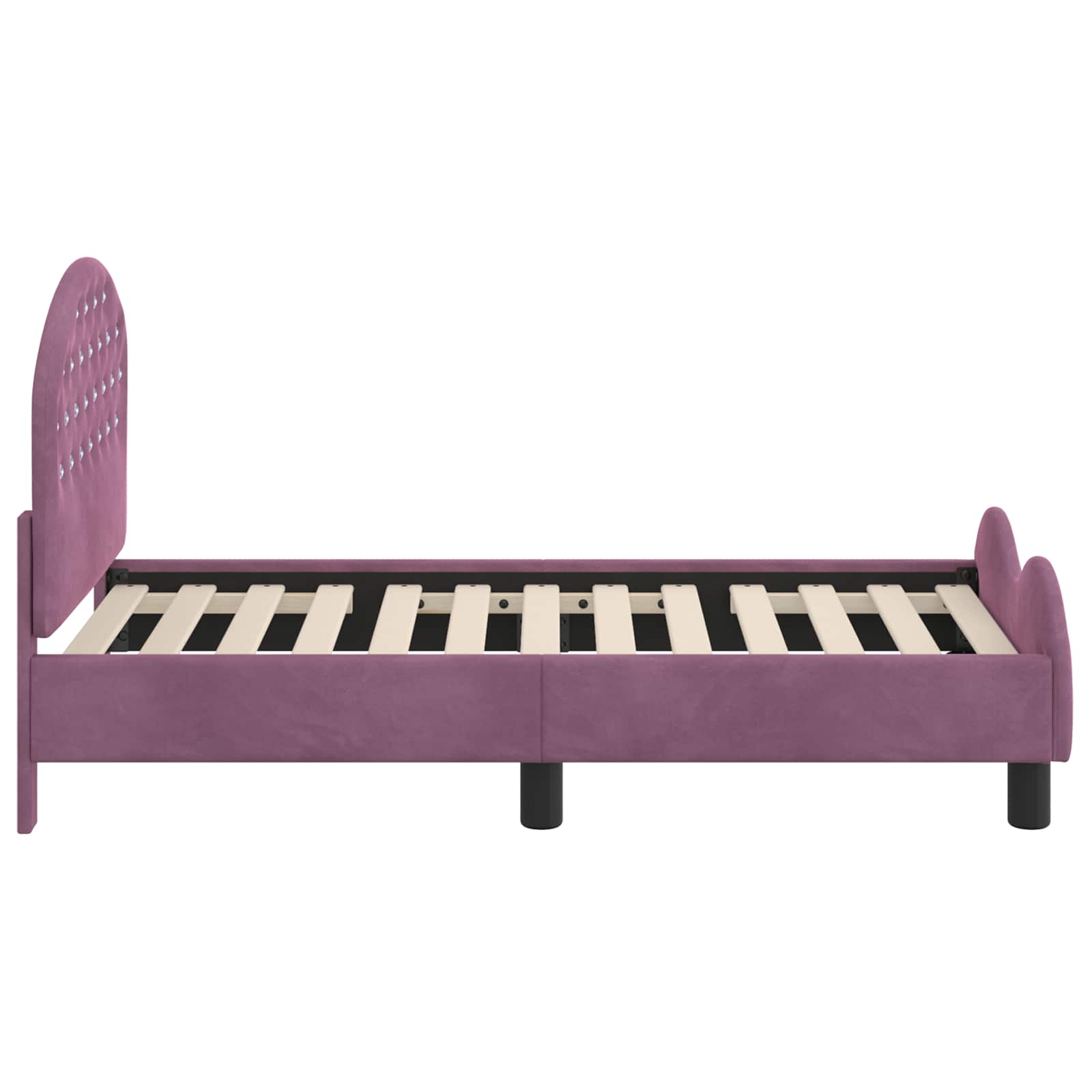 Estructura de cama para niños pequeños con cabecera Morado