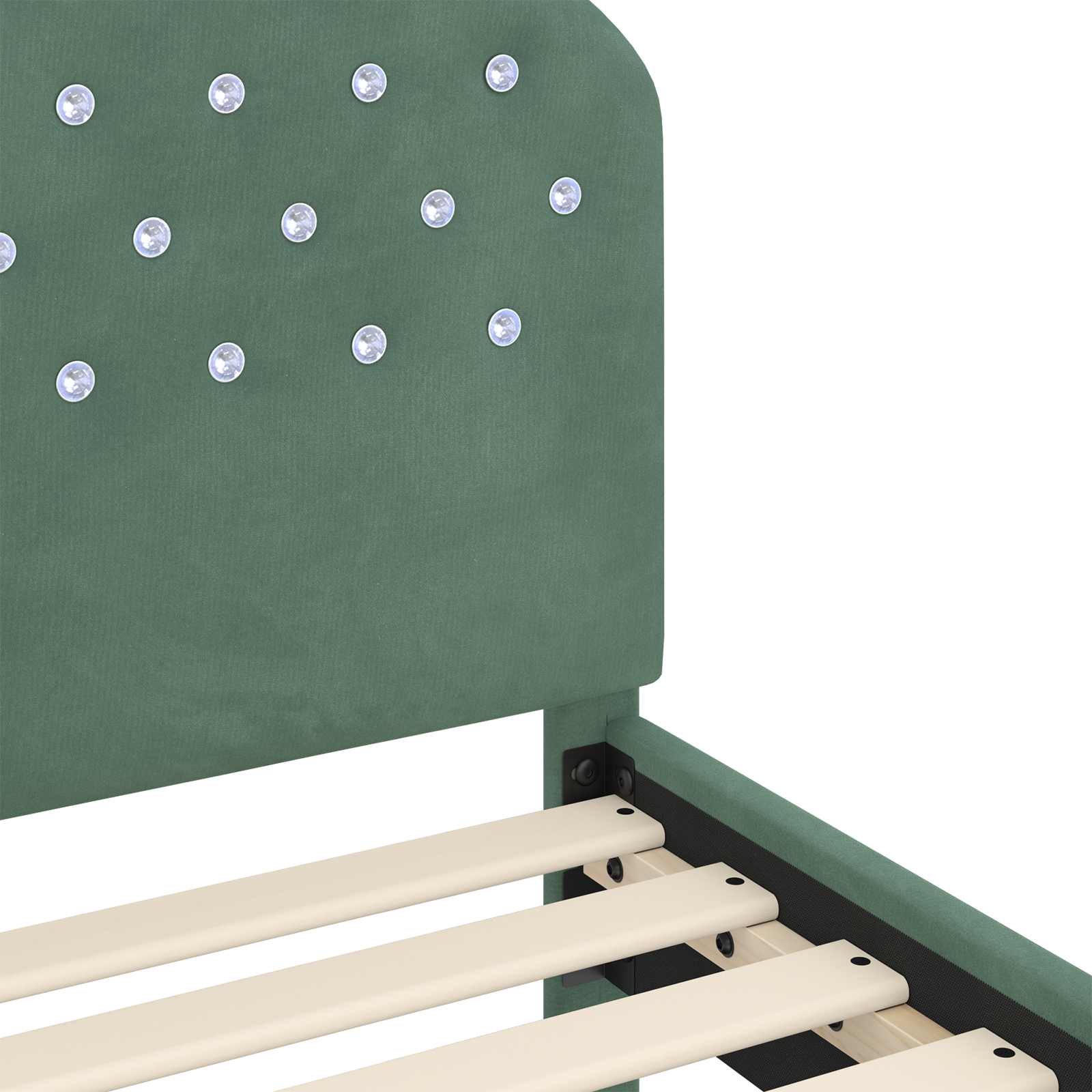 Estructura de cama para niños pequeños con cabecera Verde Mar
