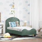 Estructura de cama para niños pequeños con cabecera Verde Mar