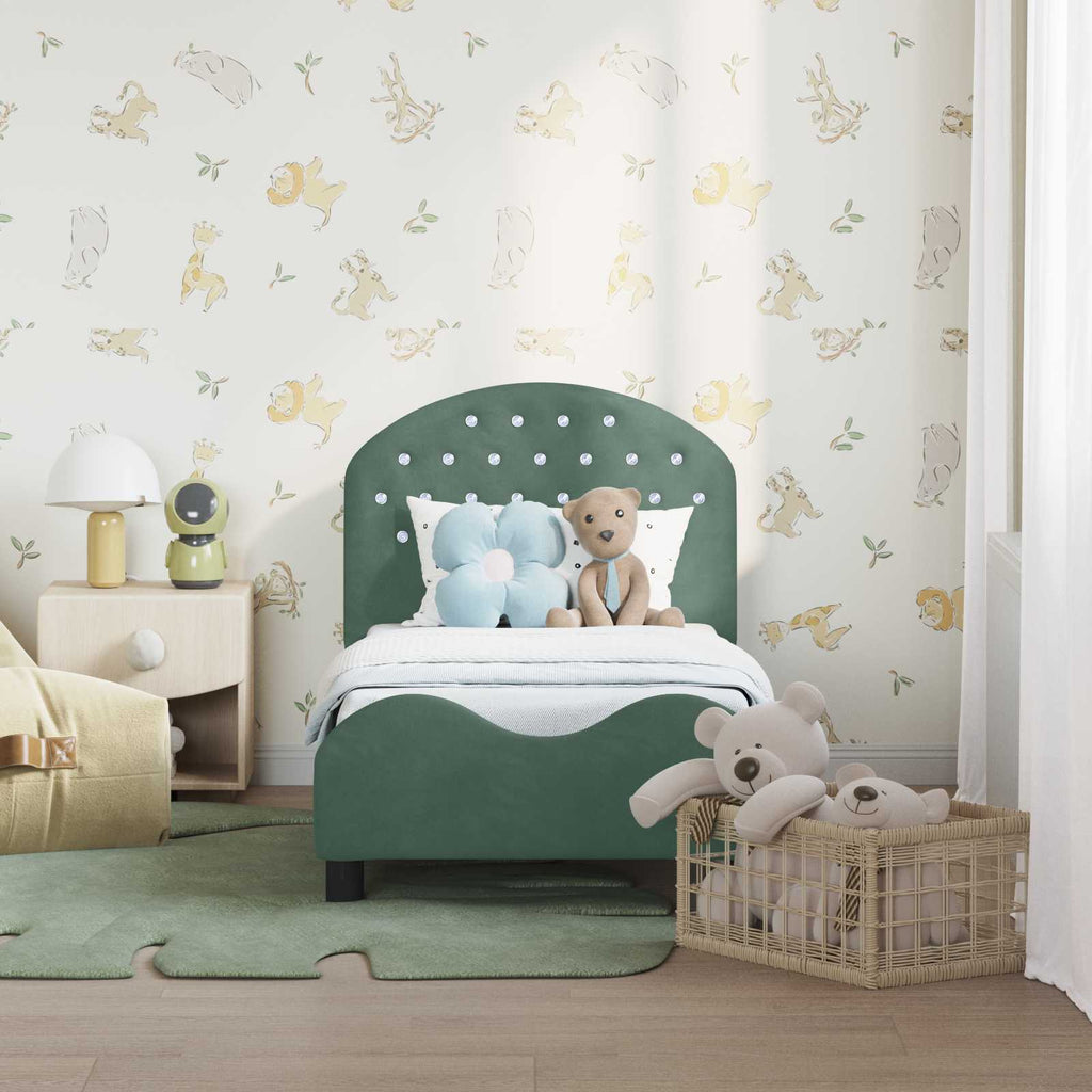Estructura de cama para niños pequeños con cabecera Verde Mar