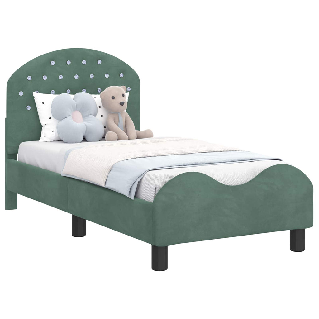 Estructura de cama para niños pequeños con cabecera Verde Mar