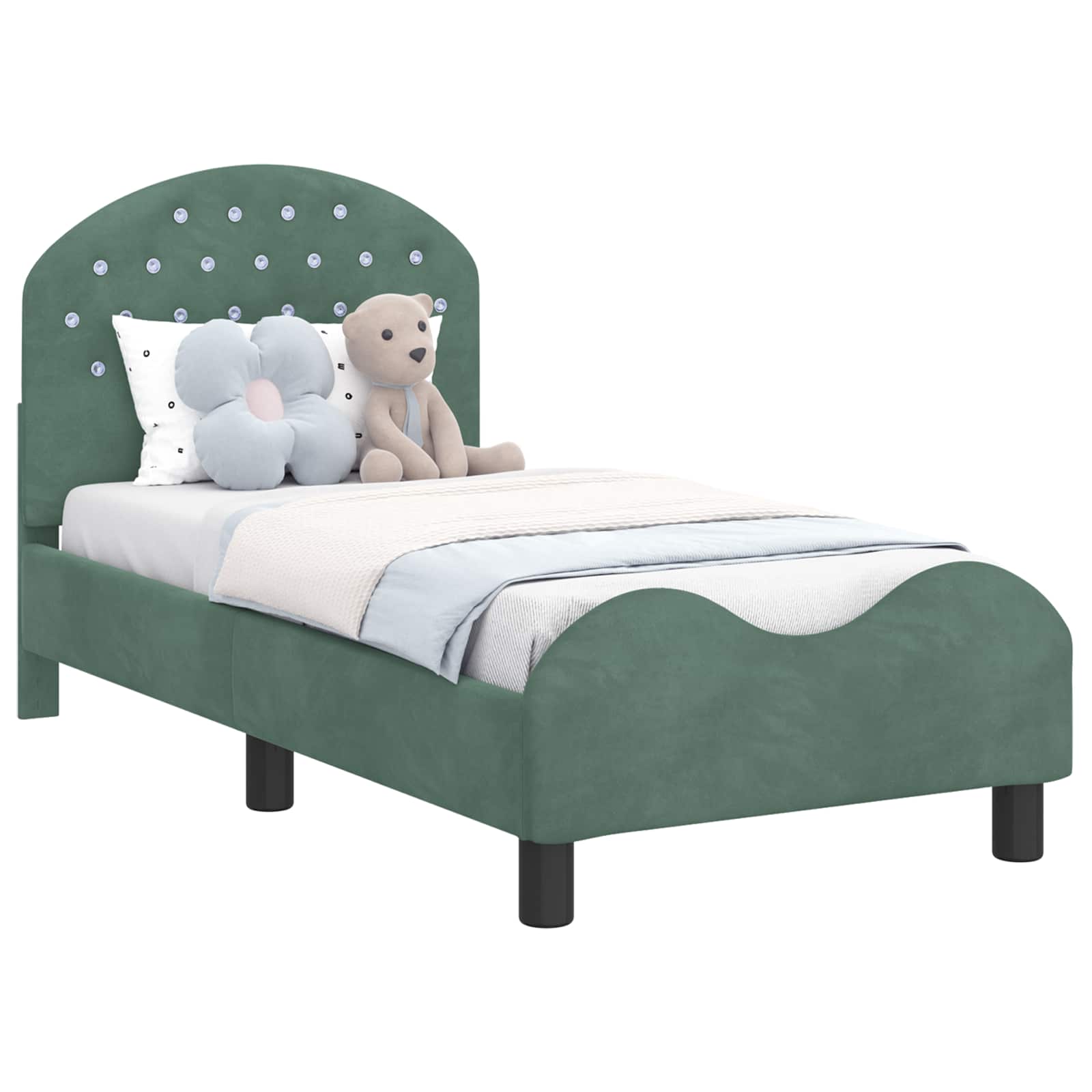 Estructura de cama para niños pequeños con cabecera Verde Mar