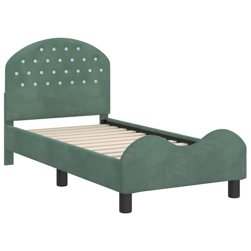 Estructura de cama para niños pequeños con cabecera Verde Mar