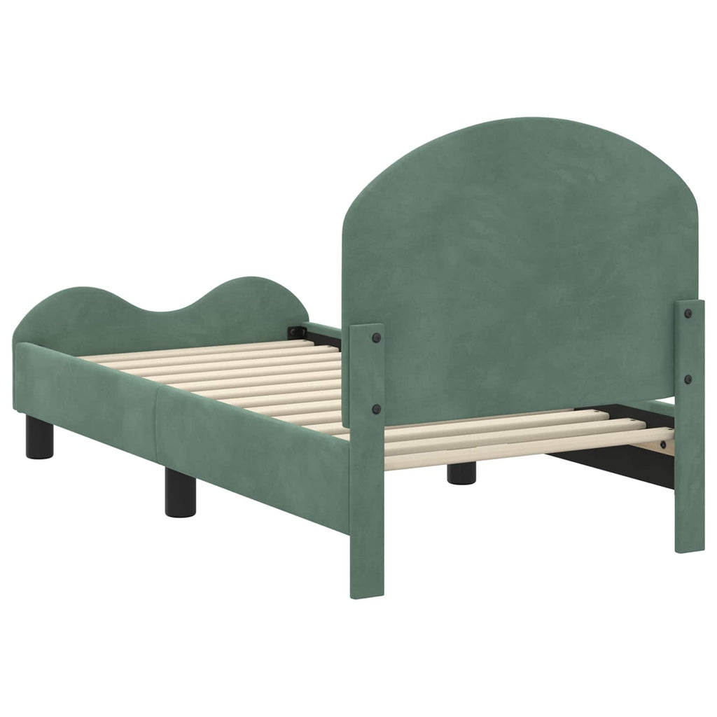 Estructura de cama para niños pequeños con cabecera Verde Mar