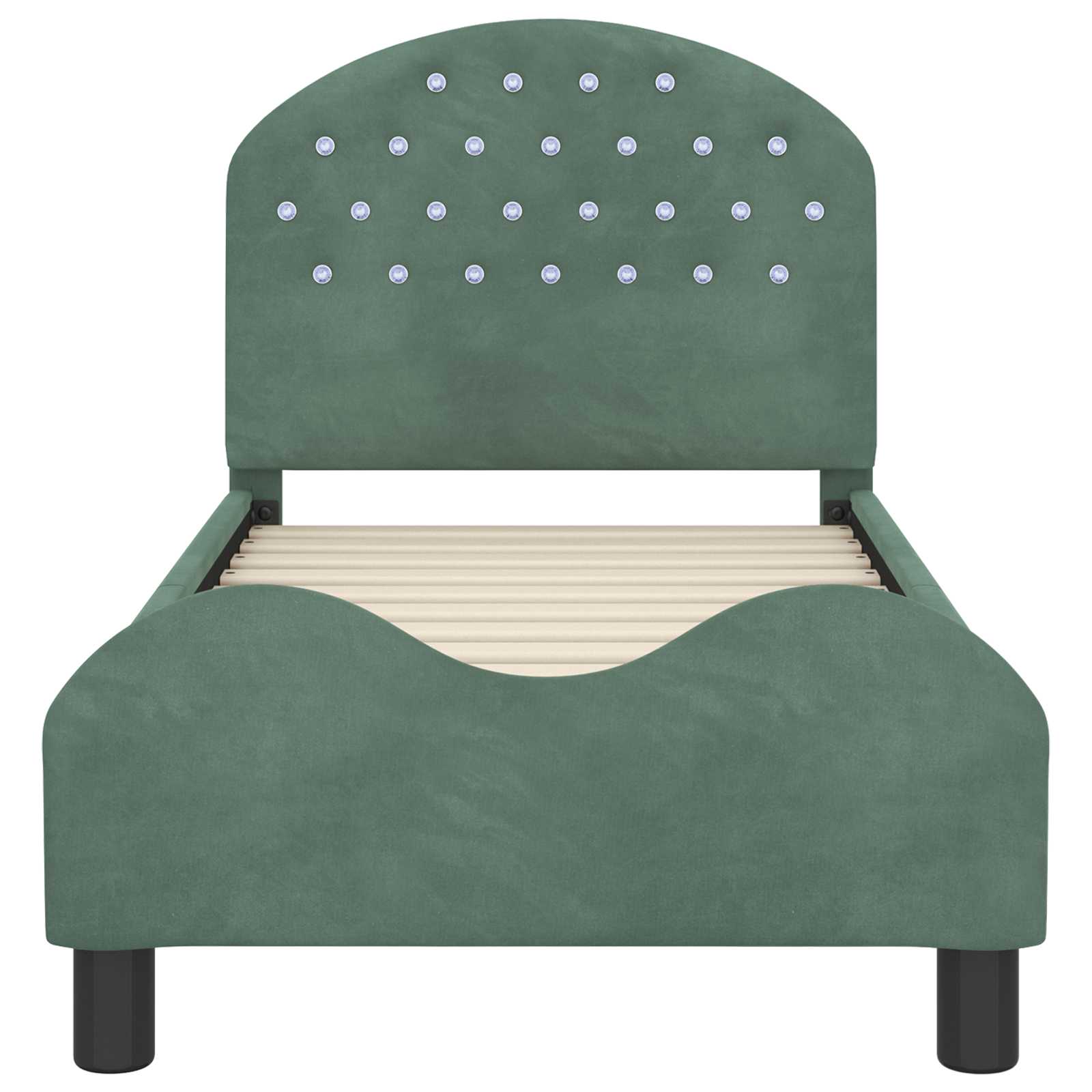 Estructura de cama para niños pequeños con cabecera Verde Mar