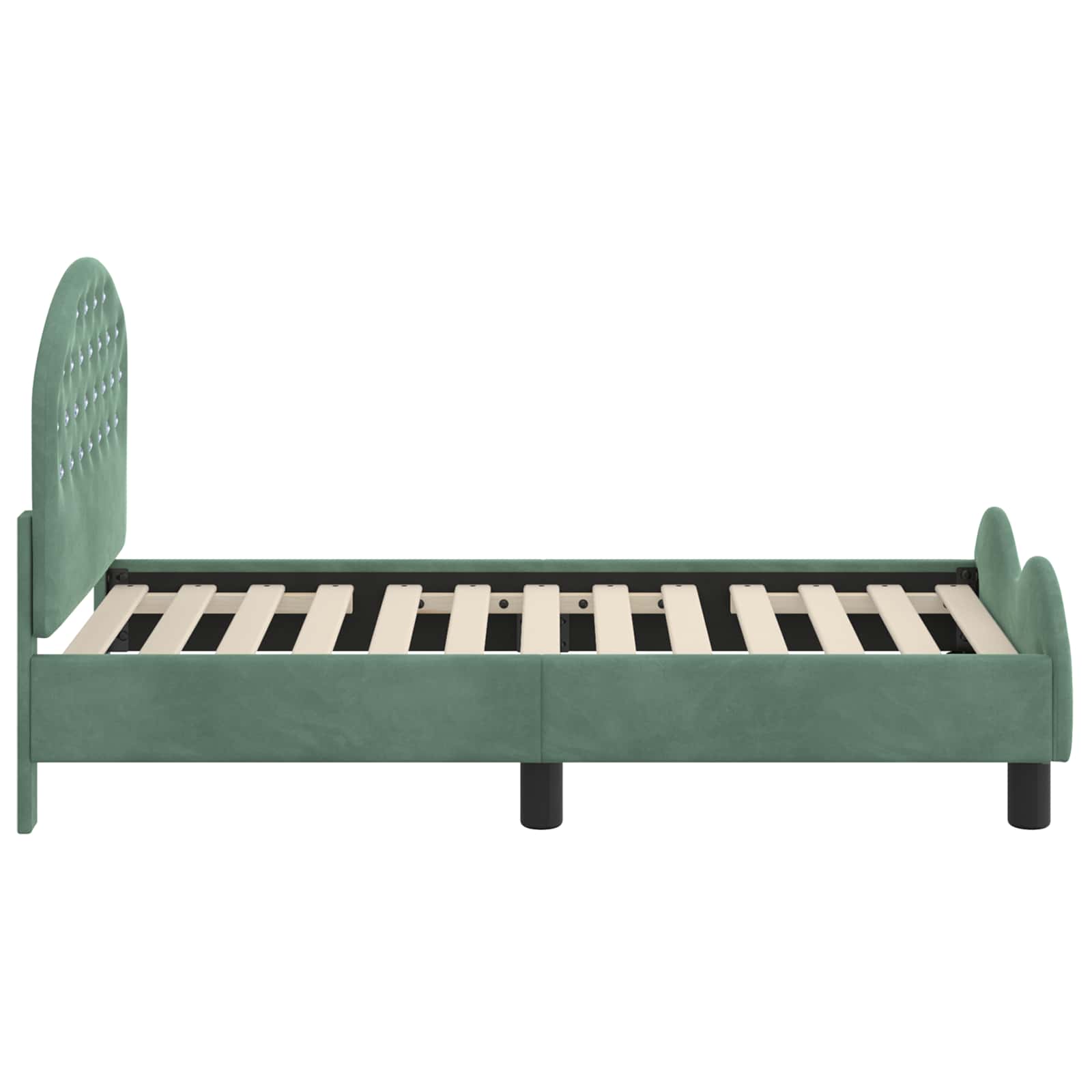 Estructura de cama para niños pequeños con cabecera Verde Mar