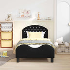 Cama para niños con cabecero Negro 80 x 160 cm Terciopelo