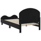 Cama para niños con cabecero Negro 80 x 160 cm Terciopelo