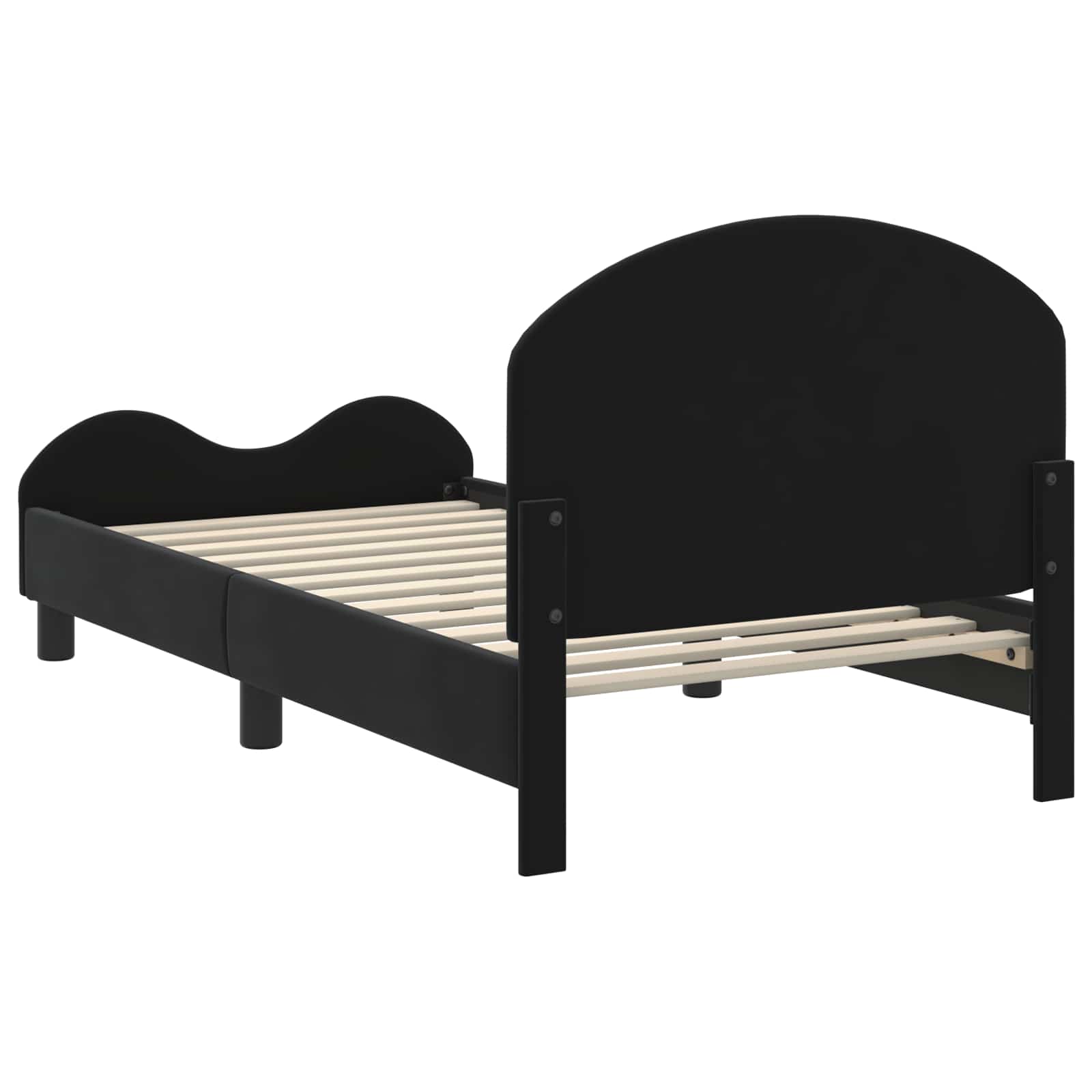 Cama para niños con cabecero Negro 80 x 160 cm Terciopelo