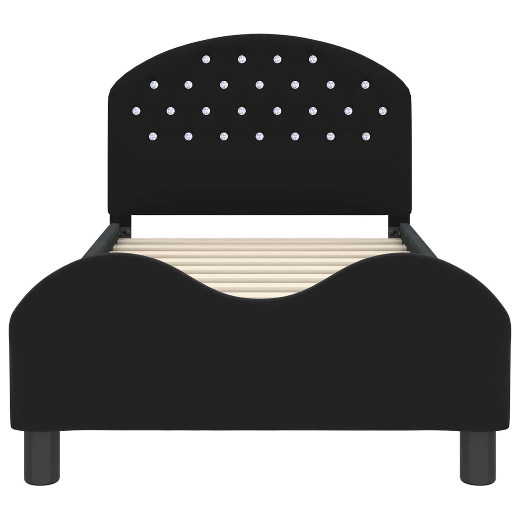 Cama para niños con cabecero Negro 80 x 160 cm Terciopelo