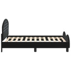 Cama para niños con cabecero Negro 80 x 160 cm Terciopelo