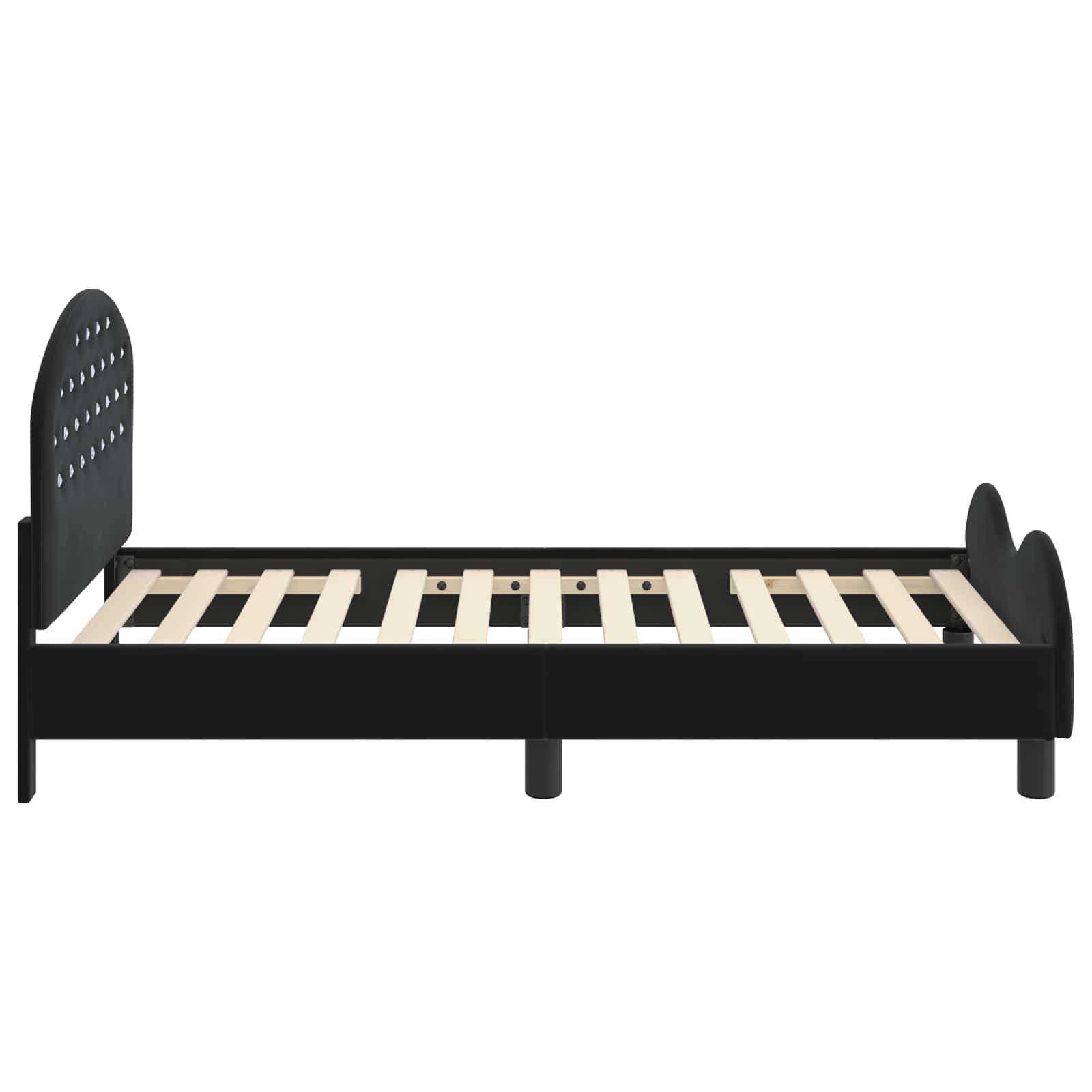 Cama para niños con cabecero Negro 80 x 160 cm Terciopelo