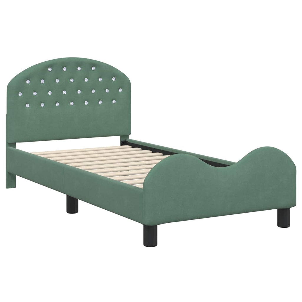 Cama para niños con cabecero Verde Mar 80 x 160 cm Terciopelo