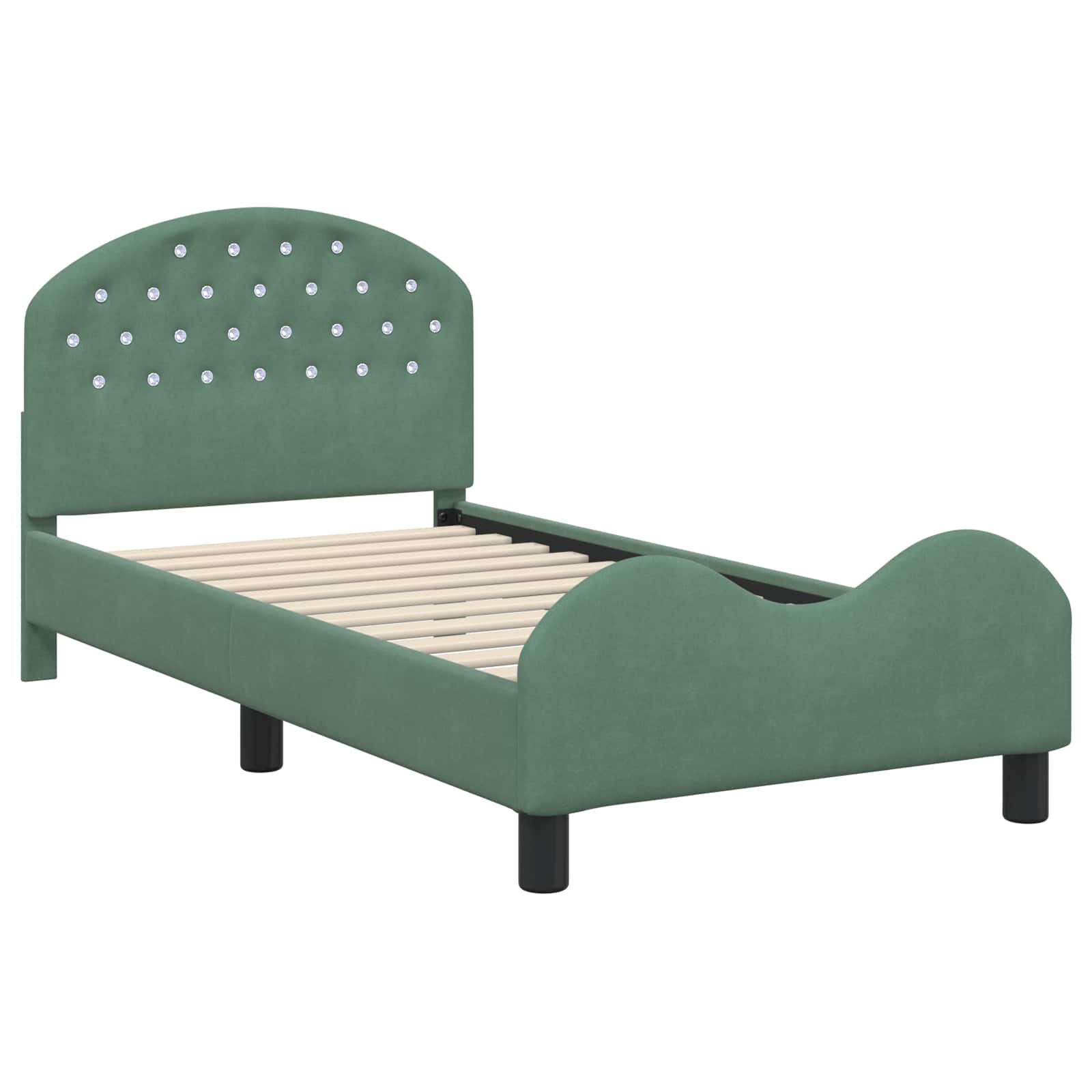 Cama para niños con cabecero Verde Mar 80 x 160 cm Terciopelo