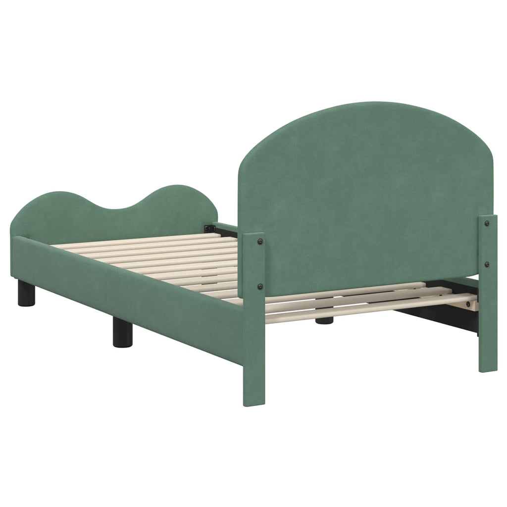 Cama para niños con cabecero Verde Mar 80 x 160 cm Terciopelo