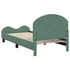 Cama para niños con cabecero Verde Mar 80 x 160 cm Terciopelo