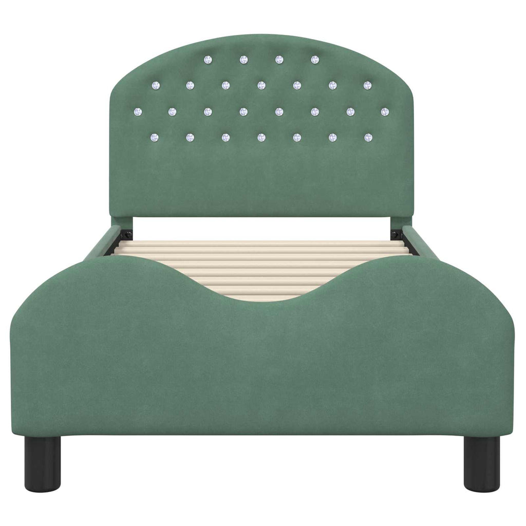 Cama para niños con cabecero Verde Mar 80 x 160 cm Terciopelo