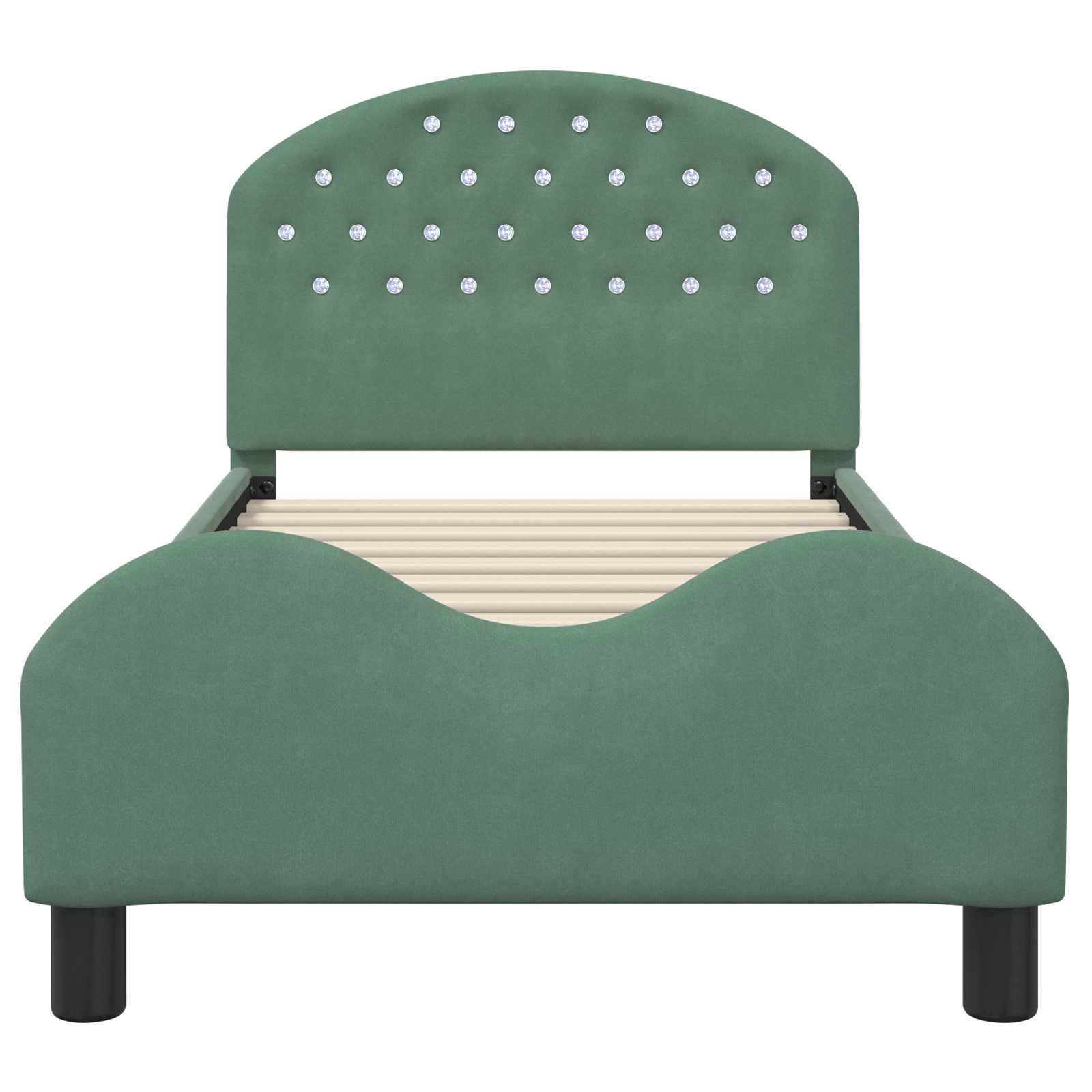 Cama para niños con cabecero Verde Mar 80 x 160 cm Terciopelo