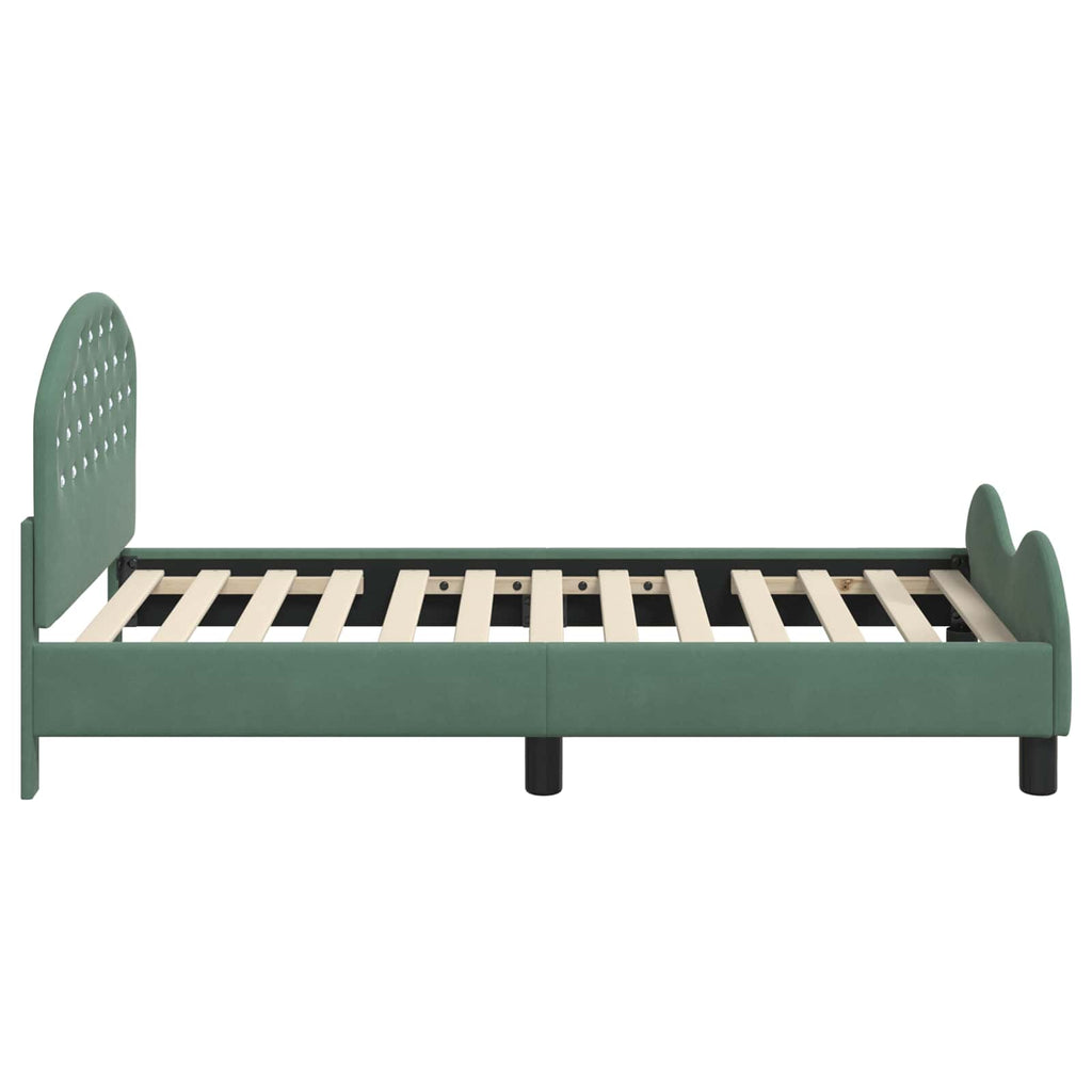 Cama para niños con cabecero Verde Mar 80 x 160 cm Terciopelo