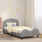 Cama para niños con cabecero Gris Claro 80 x 200 cm Terciopelo