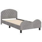 Cama para niños con cabecero Gris Claro 80 x 200 cm Terciopelo