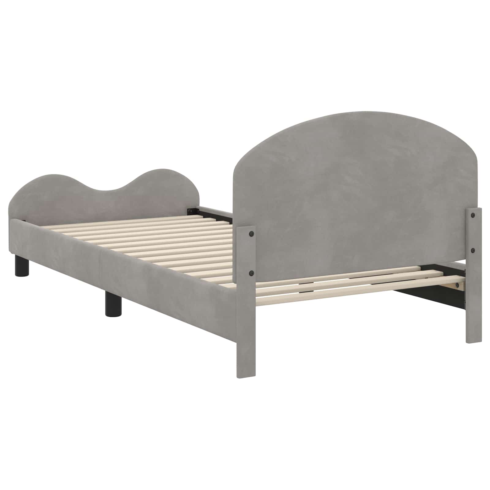 Cama para niños con cabecero Gris Claro 80 x 200 cm Terciopelo
