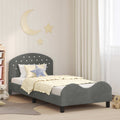 Cama para niños con cabecero Gris oscuro 80 x 200 cm Terciopelo