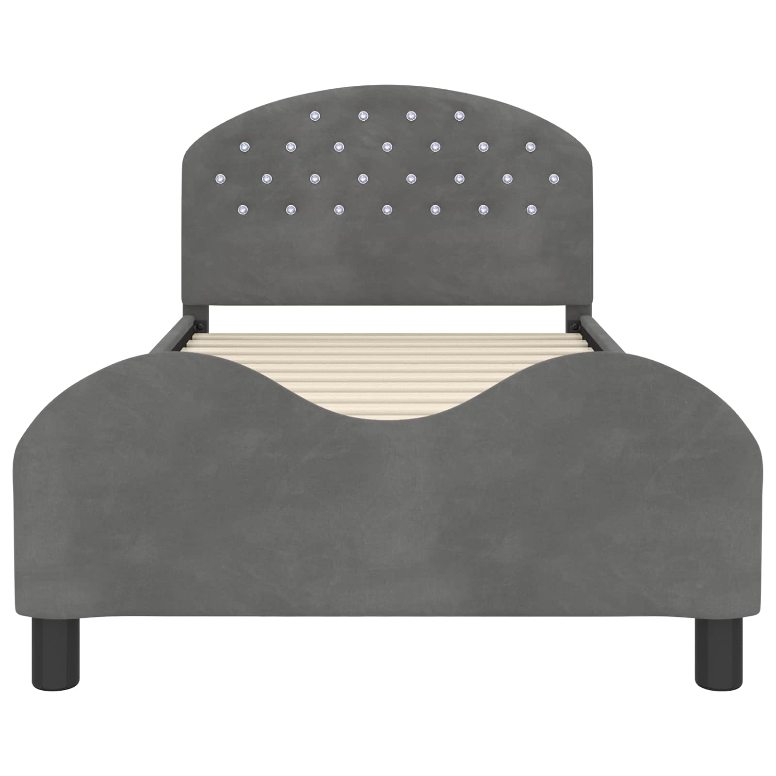 Cama para niños con cabecero Gris oscuro 80 x 200 cm Terciopelo