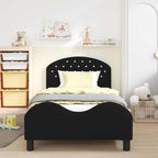 Cama para niños con cabecero Negro 80 x 200 cm Terciopelo