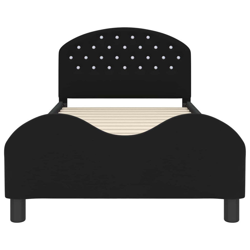 Cama para niños con cabecero Negro 80 x 200 cm Terciopelo