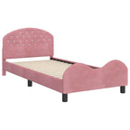 Cama para niños con cabecero Rosa 80 x 200 cm Terciopelo