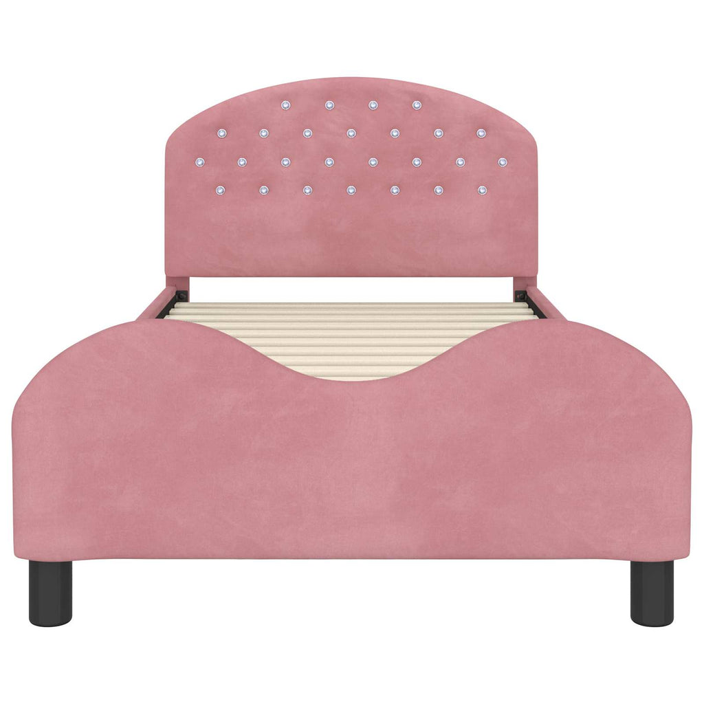 Cama para niños con cabecero Rosa 80 x 200 cm Terciopelo