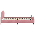 Cama para niños con cabecero Rosa 80 x 200 cm Terciopelo