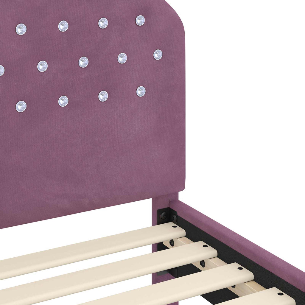 Cama para niños con cabecero Morado 80 x 200 cm Terciopelo