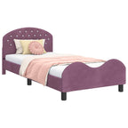 Cama para niños con cabecero Morado 80 x 200 cm Terciopelo