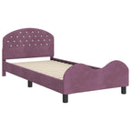 Cama para niños con cabecero Morado 80 x 200 cm Terciopelo