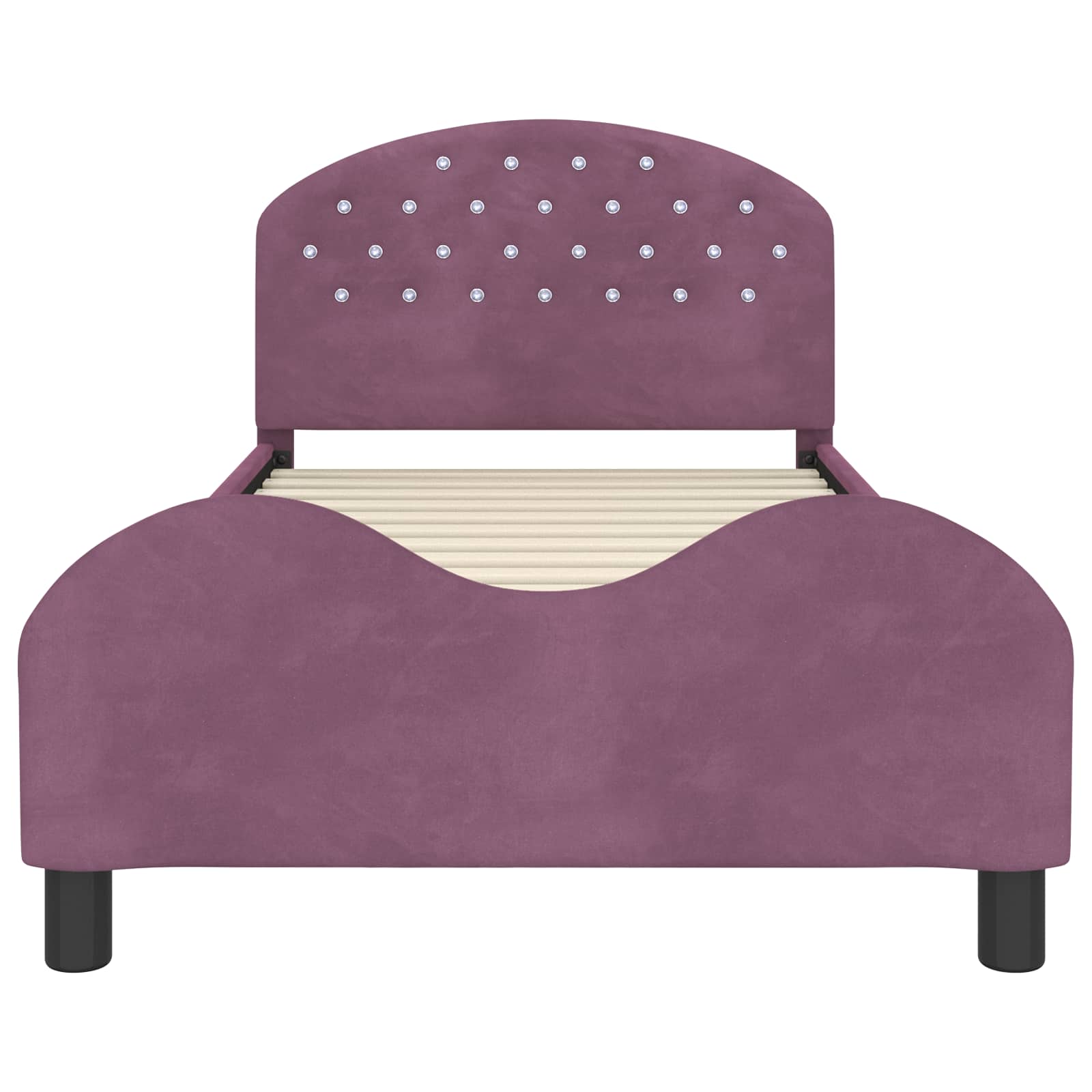 Cama para niños con cabecero Morado 80 x 200 cm Terciopelo
