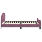 Cama para niños con cabecero Morado 80 x 200 cm Terciopelo