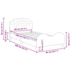 Cama para niños con cabecero Morado 80 x 200 cm Terciopelo