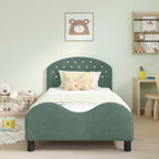 Cama para niños con cabecero Verde Mar 80 x 200 cm Terciopelo
