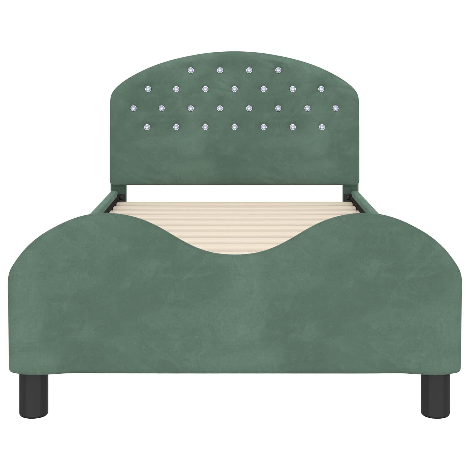 Cama para niños con cabecero Verde Mar 80 x 200 cm Terciopelo